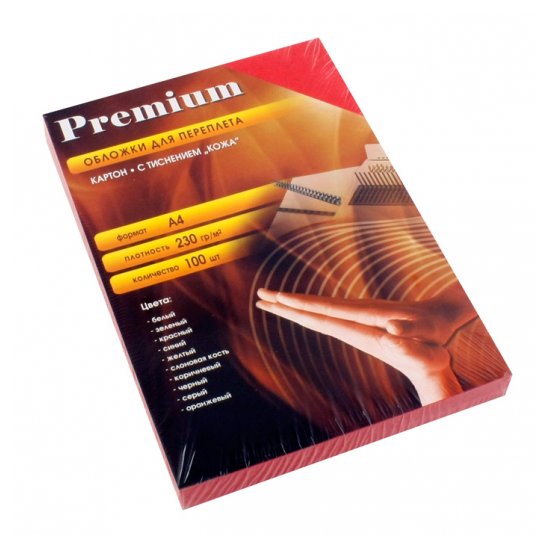 Обложки Office Kit A4 красный картон